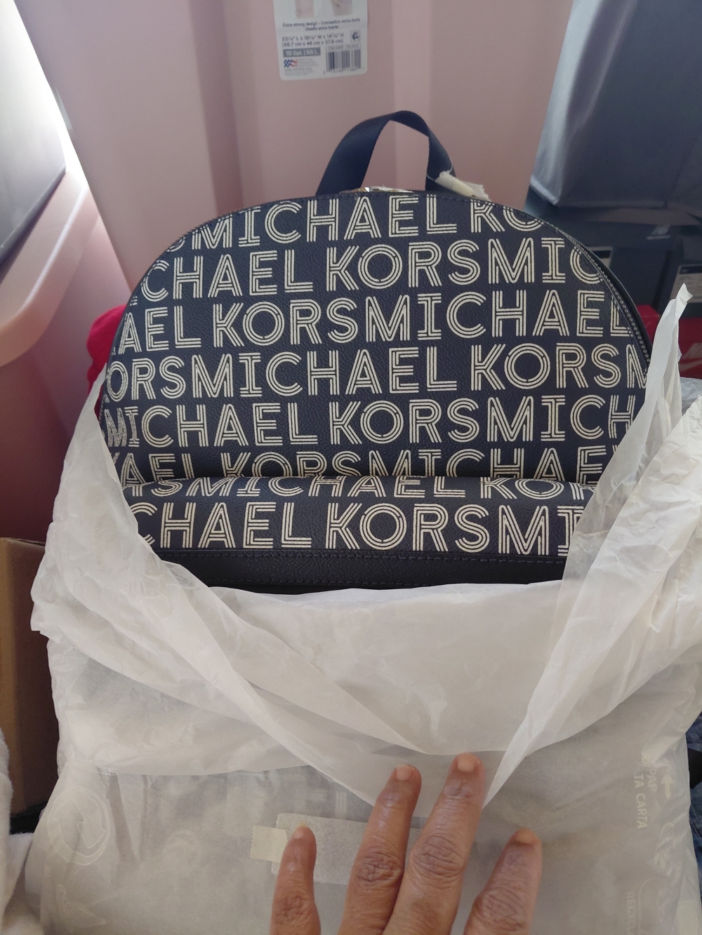 Michael Kors Men's Navy Logo Backpack